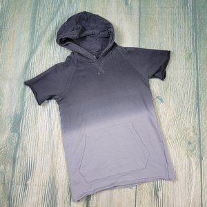 HUDSON KIDS ombre grey short sleeves hooded top